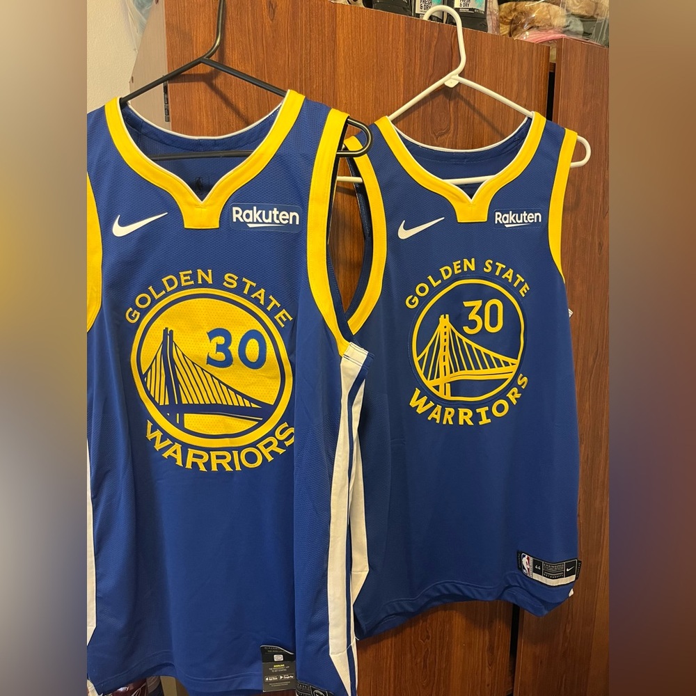2 New Stephen Curry Authentic Nike Blue Jerseys 44 Medium